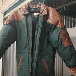 Men's Green and Brown Winter Jacket Andrew Marc